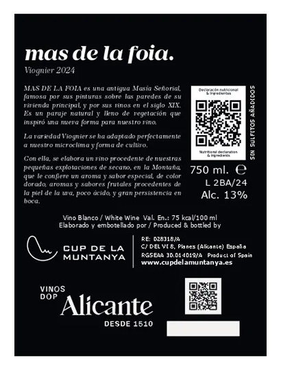 Vino Blanco Mas de la Foia | Envíos a toda España y Europa